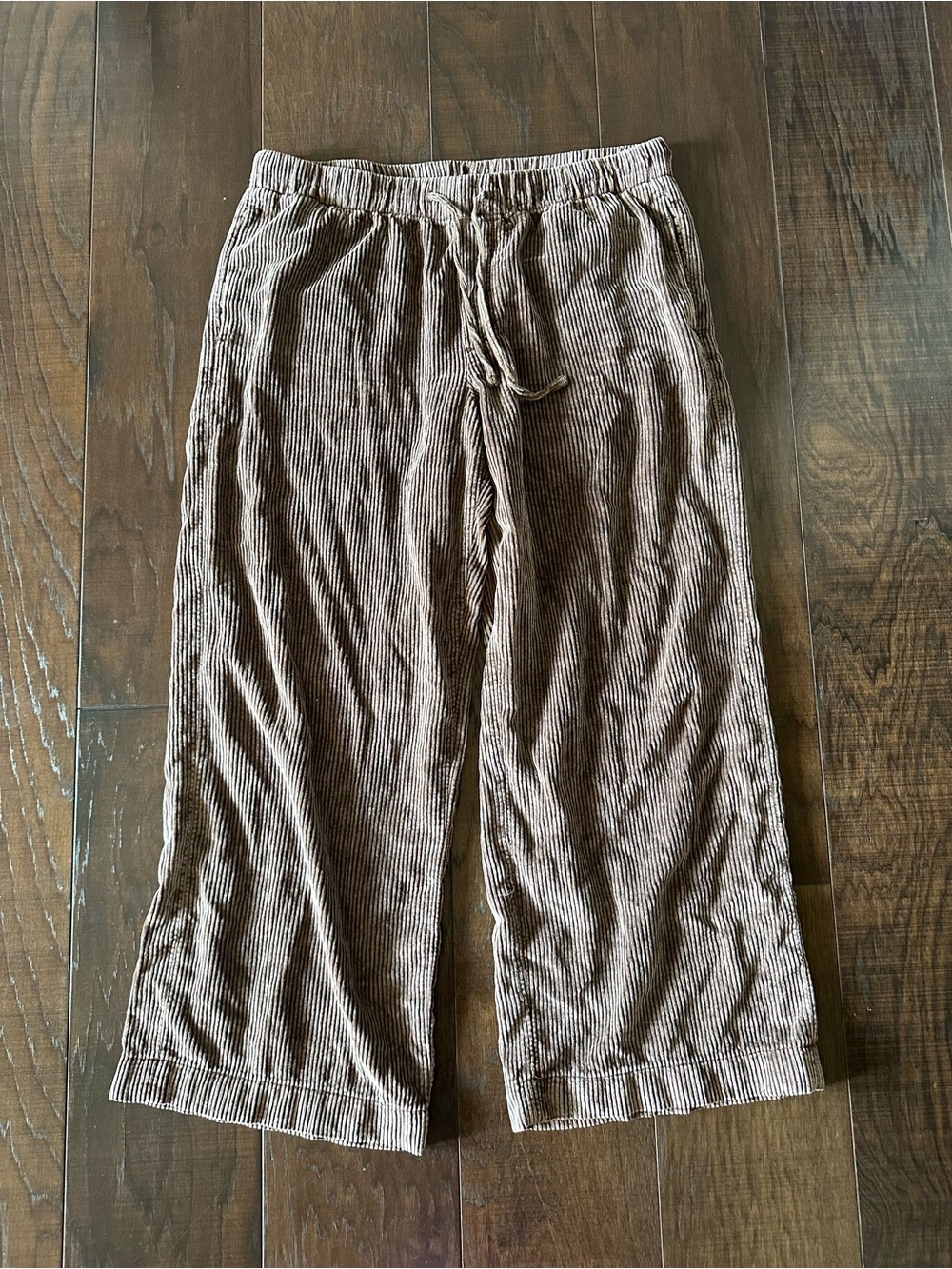 AE Stretch Wide Leg Corduroy Drawstring Pants - Brown - Picture 4 of 4